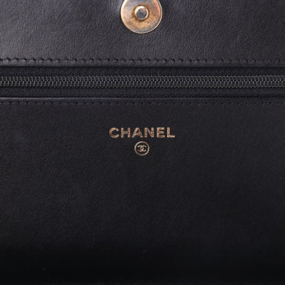 Chanel Caviar Chevron Quilted Boy Wallet On Chain WOC Black 6 of 12