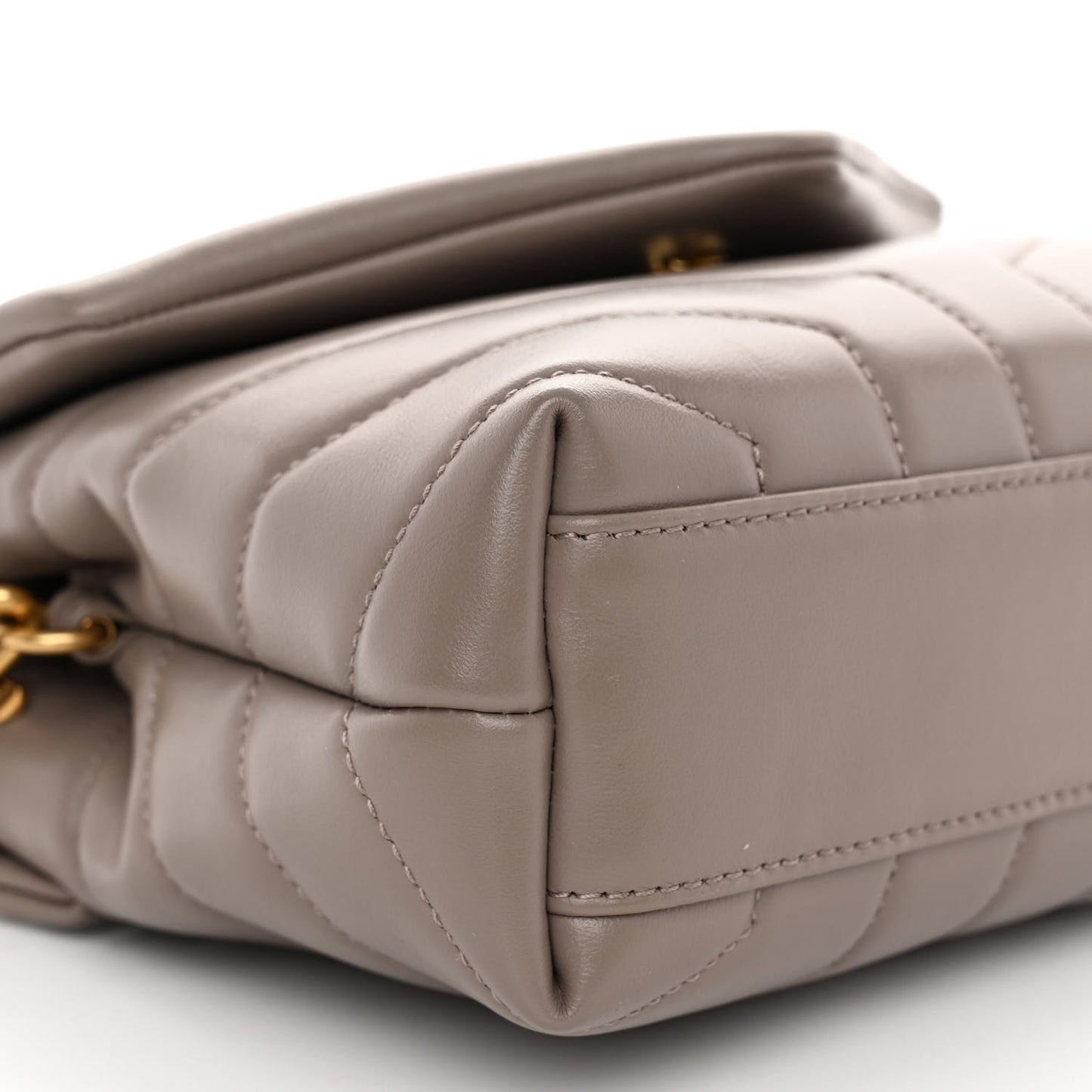 Calfskin Y Quilted Monogram Toy Loulou Crossbody Bag Greyish Brown