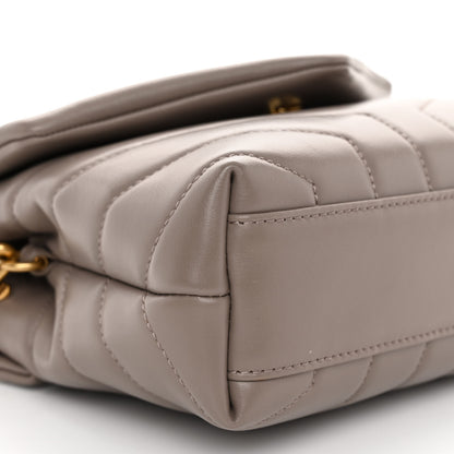 Saint Laurent Calfskin Y Quilted Monogram Toy Loulou Crossbody Bag Greyish Brown 9 of 14