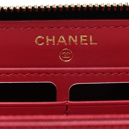 Chanel Lambskin Quilted 19 Long Zipped Around Wallet Black 6 of 9