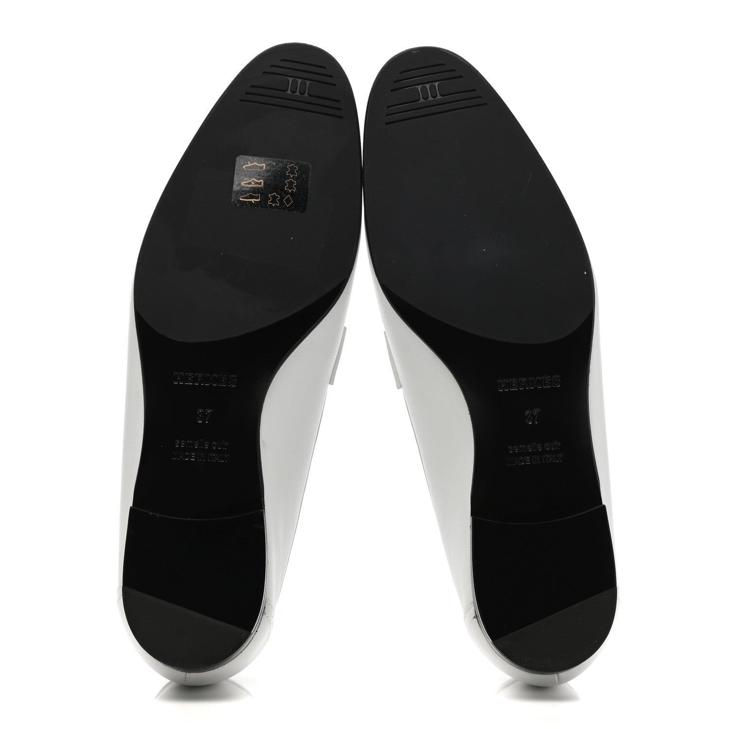 Hermes Calfskin Womens Paris Loafers 37 White 5 of 8