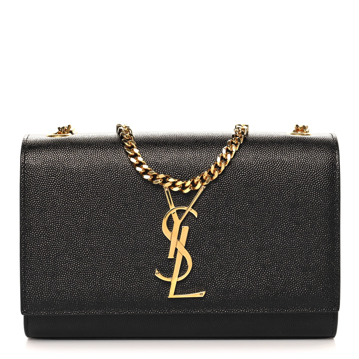 Saint Laurent Grain De Poudre Small Monogram Kate Satchel Black 1 of 10