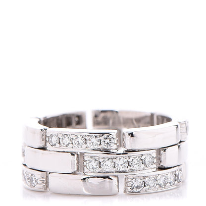 Cartier 18K White Gold Diamond Maillon Panthere Ring 53 6.25 1 of 5