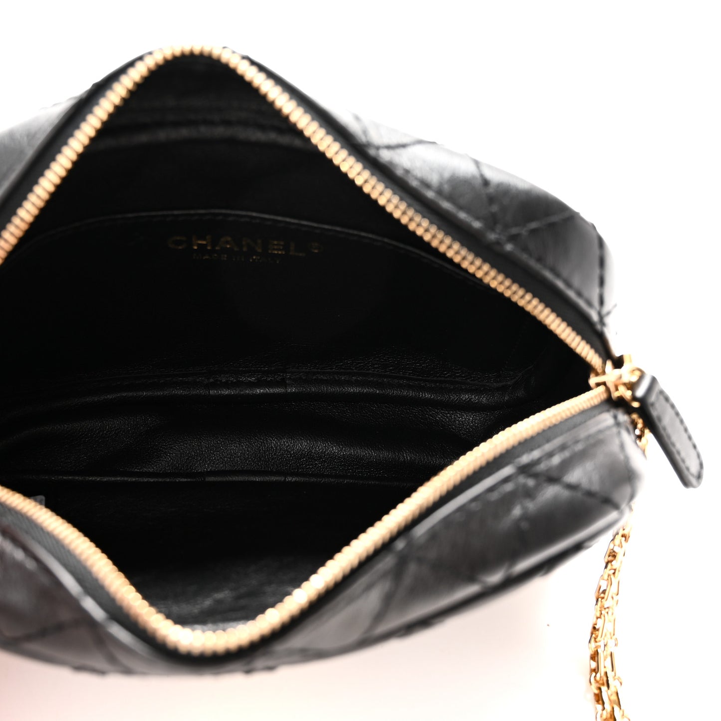 Aged Calfskin Quilted Mini Reissue Camera Case Black