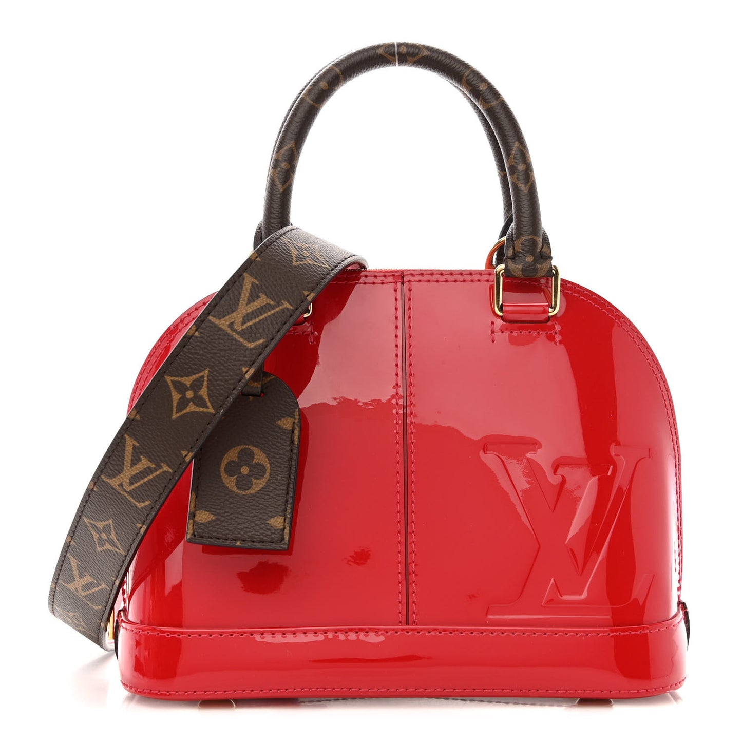 Patent Monogram Alma BB Scarlet