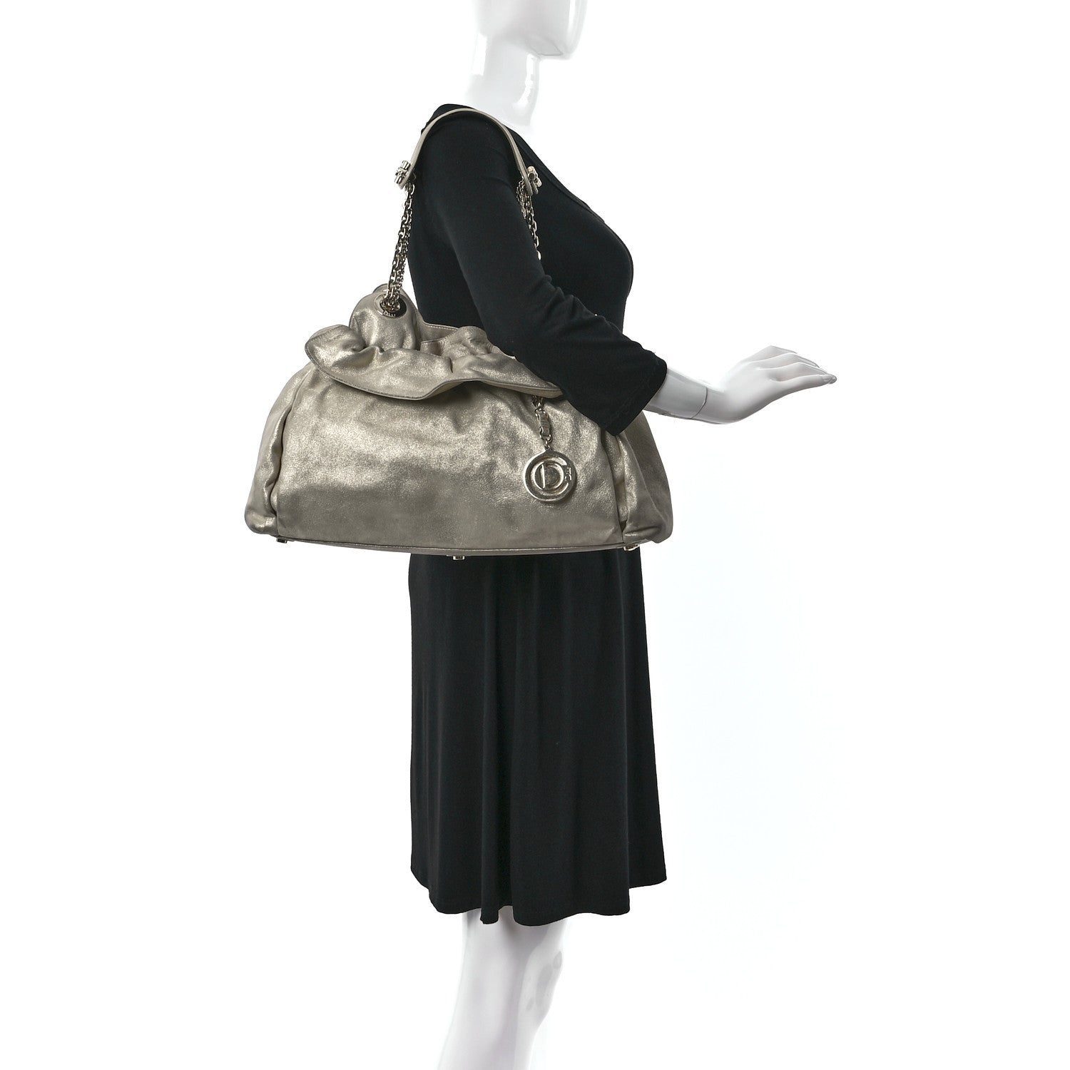 Christian Dior Metallic Lambskin Medium Le Trente Tote Gold 2 of 12