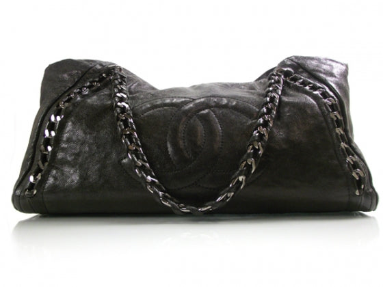 Leather Modern Chain Tote