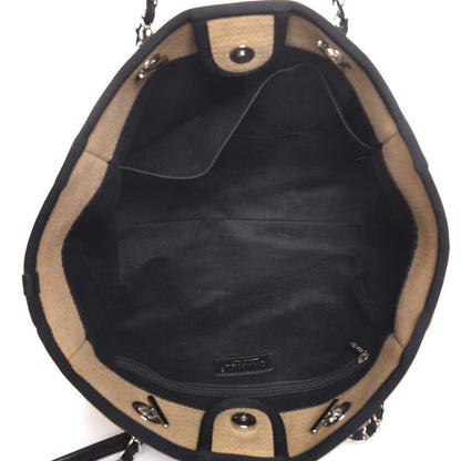 Chanel Canvas Small Deauville Tote Beige Black 5 of 10