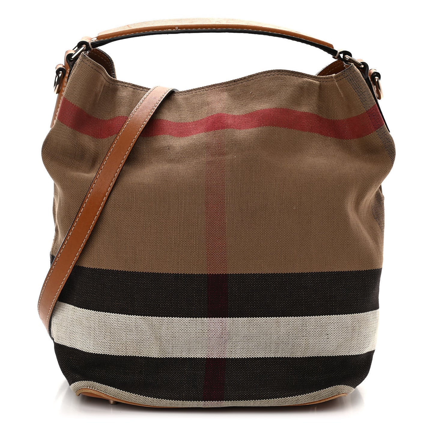 Canvas Mega Check Medium Ashby Hobo Saddle Brown