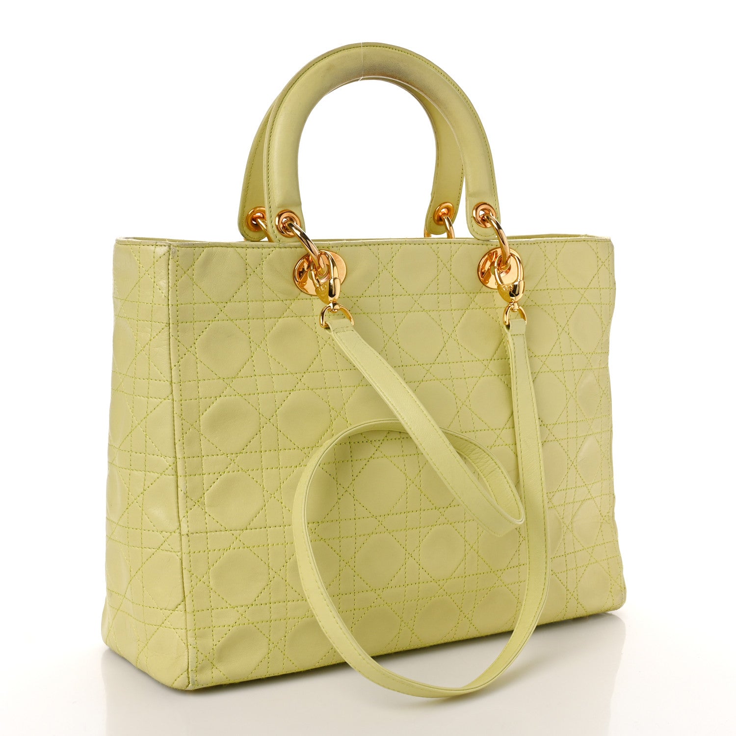 Christian Dior Lambskin Cannage Large Lady Dior Light Green 3 of 14