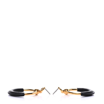 Hermes Swift Loop Earrings Gold Black 3 of 5