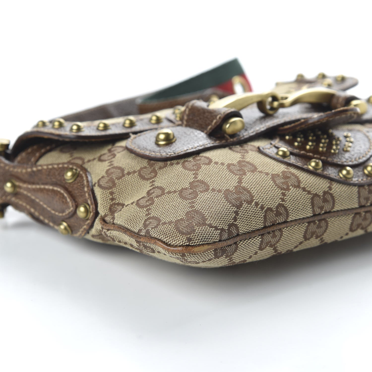 Gucci Monogram Studded Pelham Runway Flap Bag Brown 5 of 9
