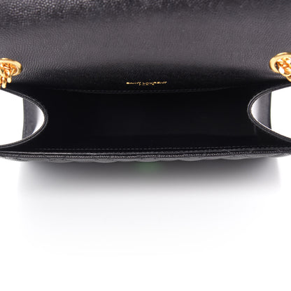 Saint Laurent Grain De Poudre Textured Mixed Matelasse Triquilt Small Monogram Satchel Black 5 of 10