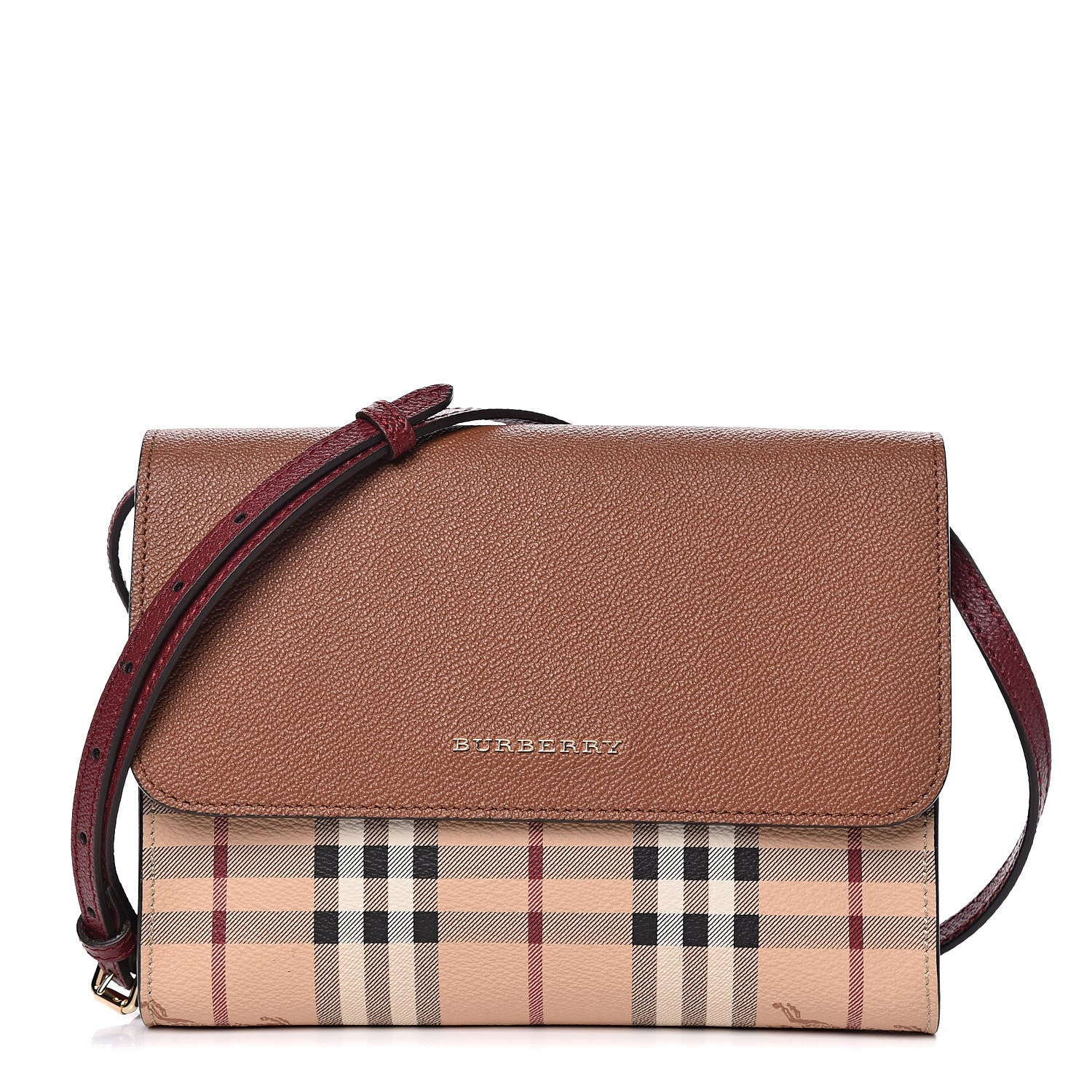 Burberry Haymarket Check Small Loxley Crossbody Bright Toffee 1 of 11