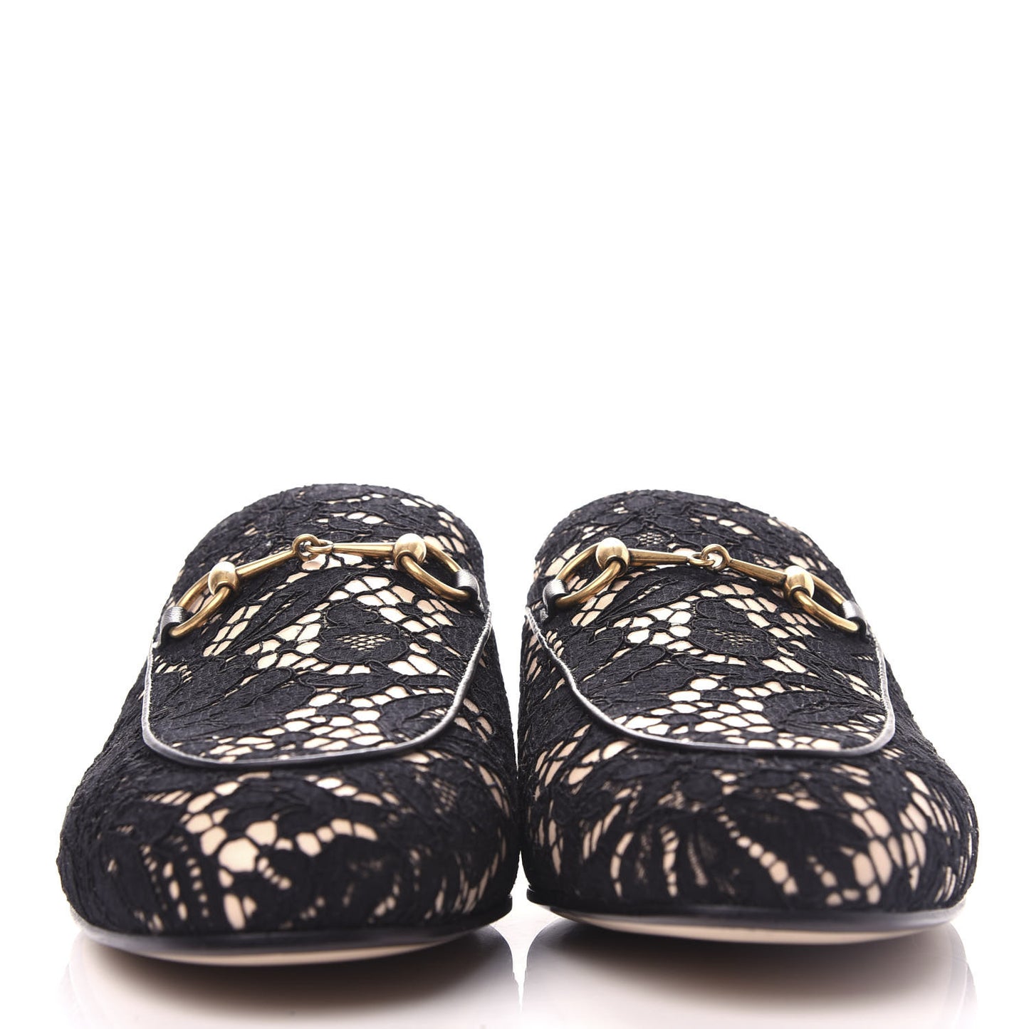 Lace Malaga Kid Womens Princetown Slippers 36 Black Skin Rose