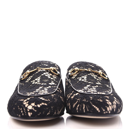 Gucci Lace Malaga Kid Womens Princetown Slippers 36 Black Skin Rose 2 of 11