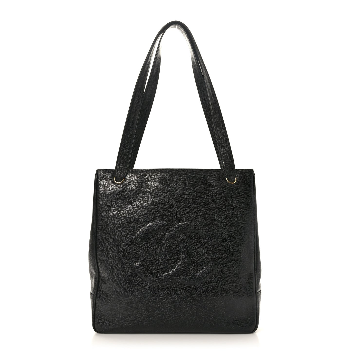 Caviar Large CC Shoulder Bag Black