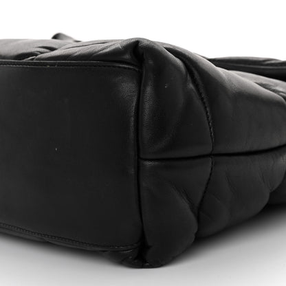 Saint Laurent Lambskin Quilted Monogram Monochrome Medium Loulou Puffer Chain Satchel Black 9 of 10