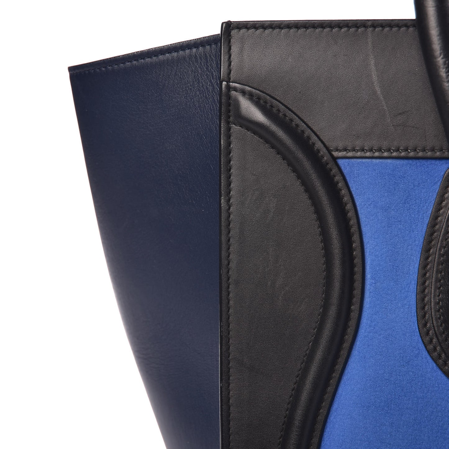 Nubuck Calfskin Suede Mini Tri-Color Luggage Bright Blue