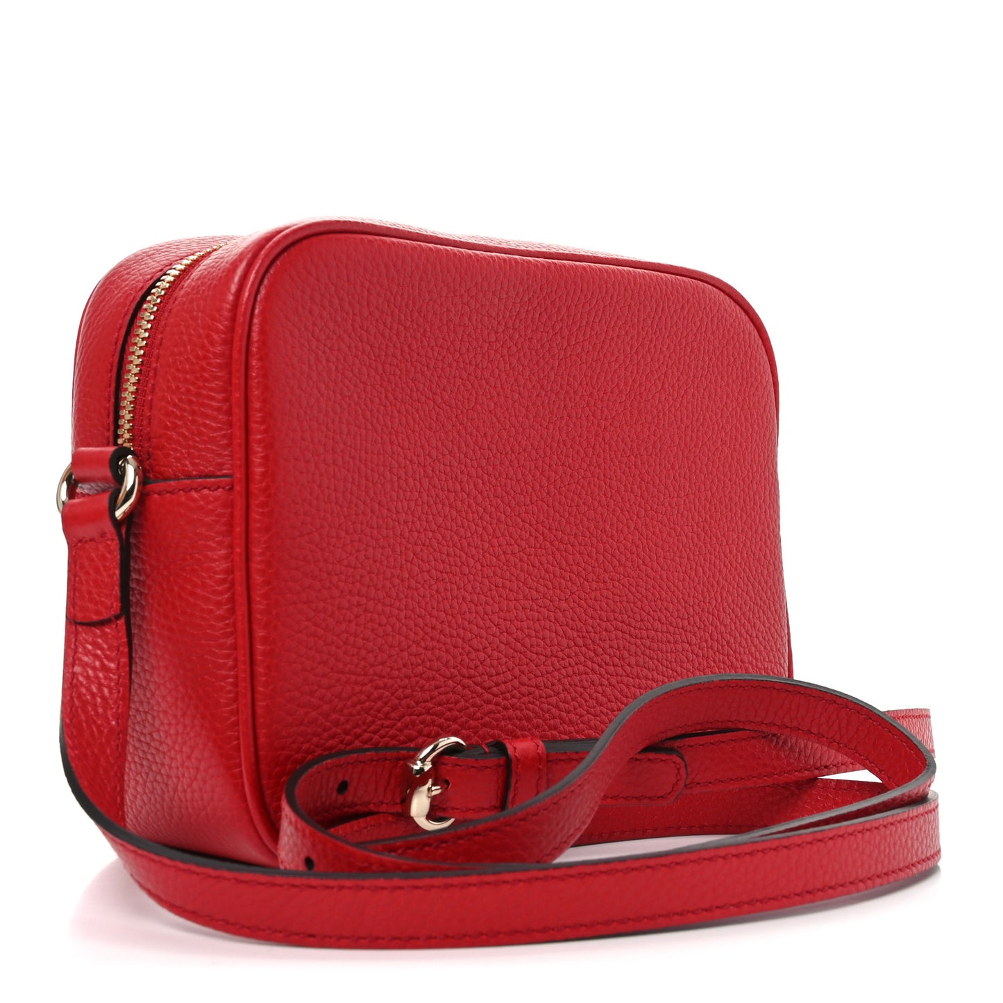 Pebbled Calfskin Small Soho Disco Bag Vibrant Red