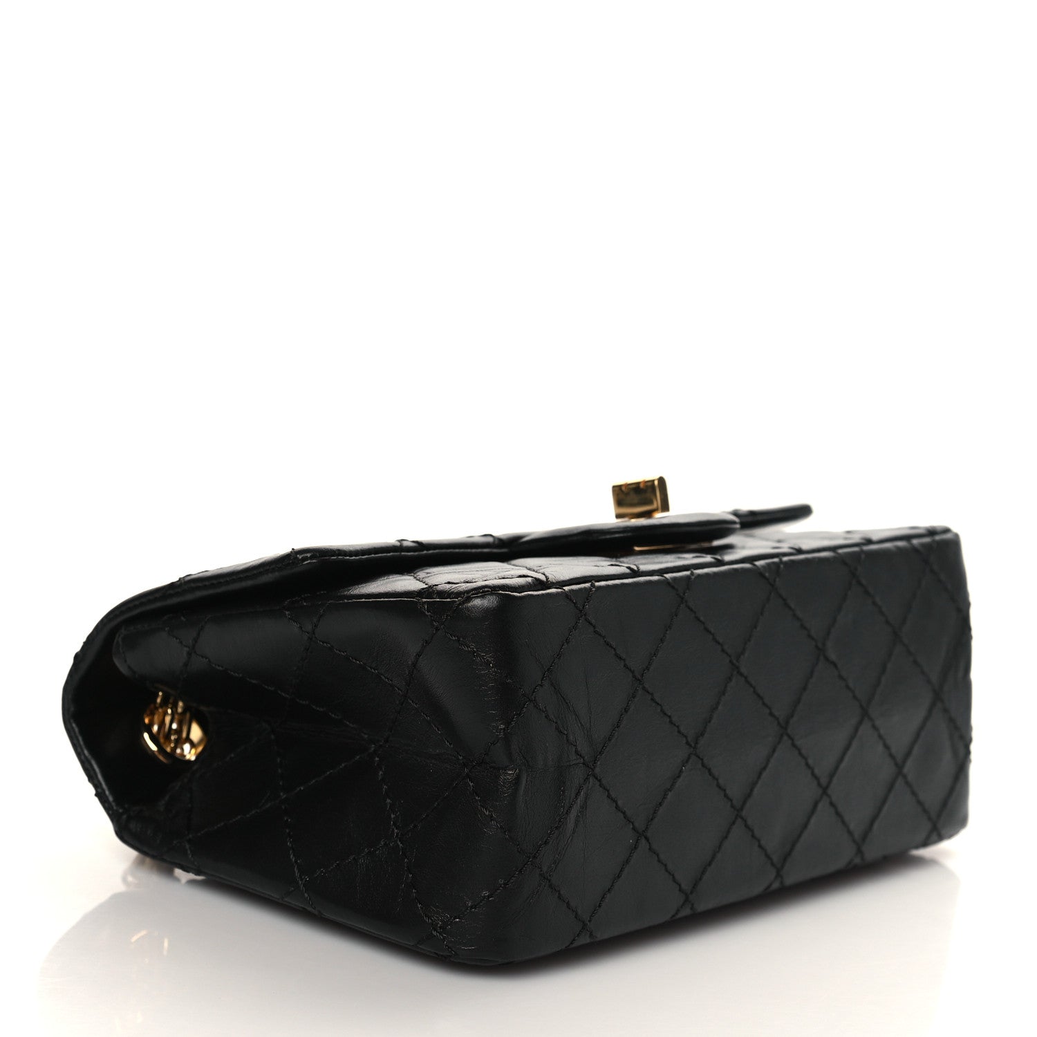 Chanel Aged Calfskin Quilted 2.55 Reissue Mini Flap Black 4 of 10