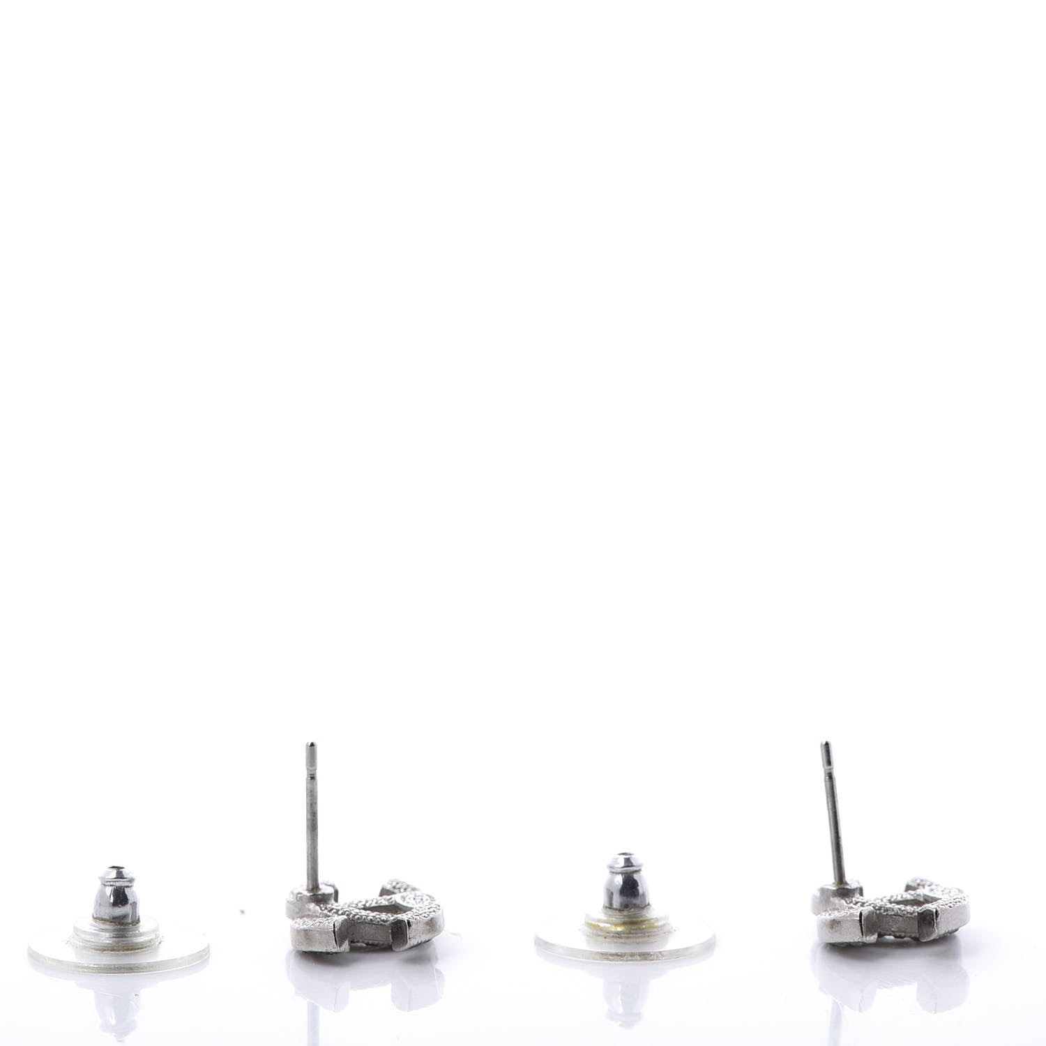 Chanel Crystal CC Earrings Silver 4 of 5