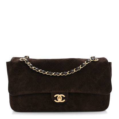 Chanel Suede Calfskin Small Souplissimo Maxi Flap Dark Brown 1 of 11