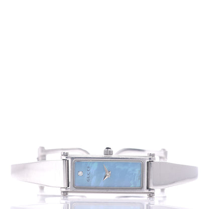 Gucci Stainless Steel Diamond Blue Mother of Pearl 12mm 1500L Horsebit Quartz Watch 2 of 4