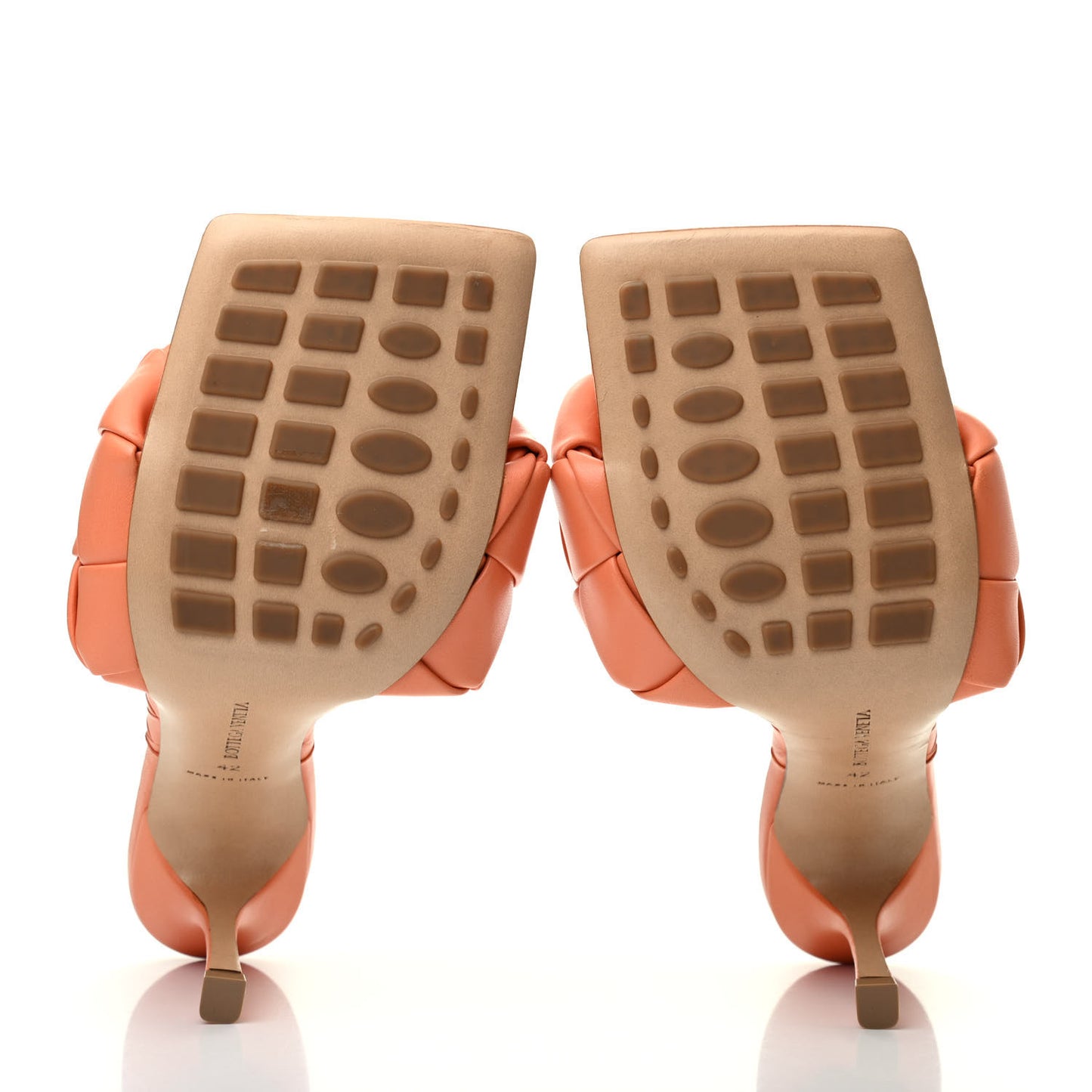 Nappa Maxi Intrecciato Lido Mule Sandals 42 Papaya