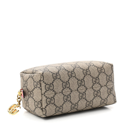 Gucci Soft GG Supreme Monogram Calfskin Small Ophidia Cosmetic Case Beige Ebony Hibiscus Red 4 of 7