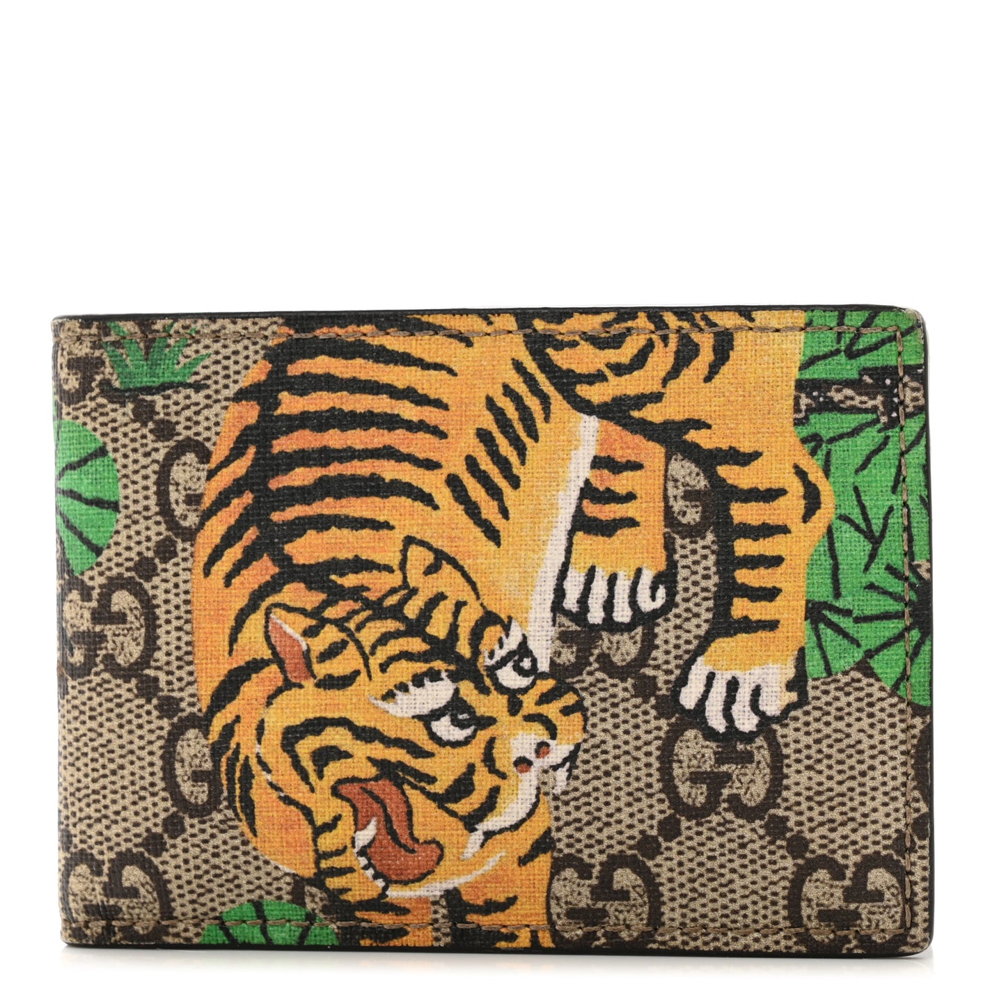 GG Supreme Monogram Bengal Bi-Fold Wallet Beige Yard