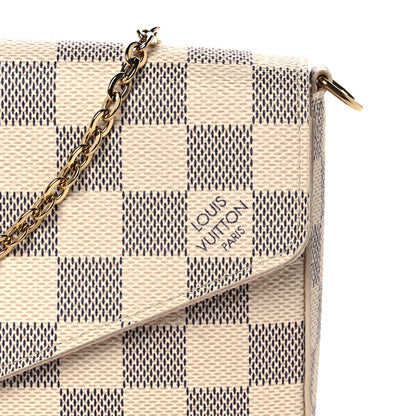 Louis Vuitton Damier Azur Pochette Felicie Chain Wallet Rose Ballerine 9 of 10