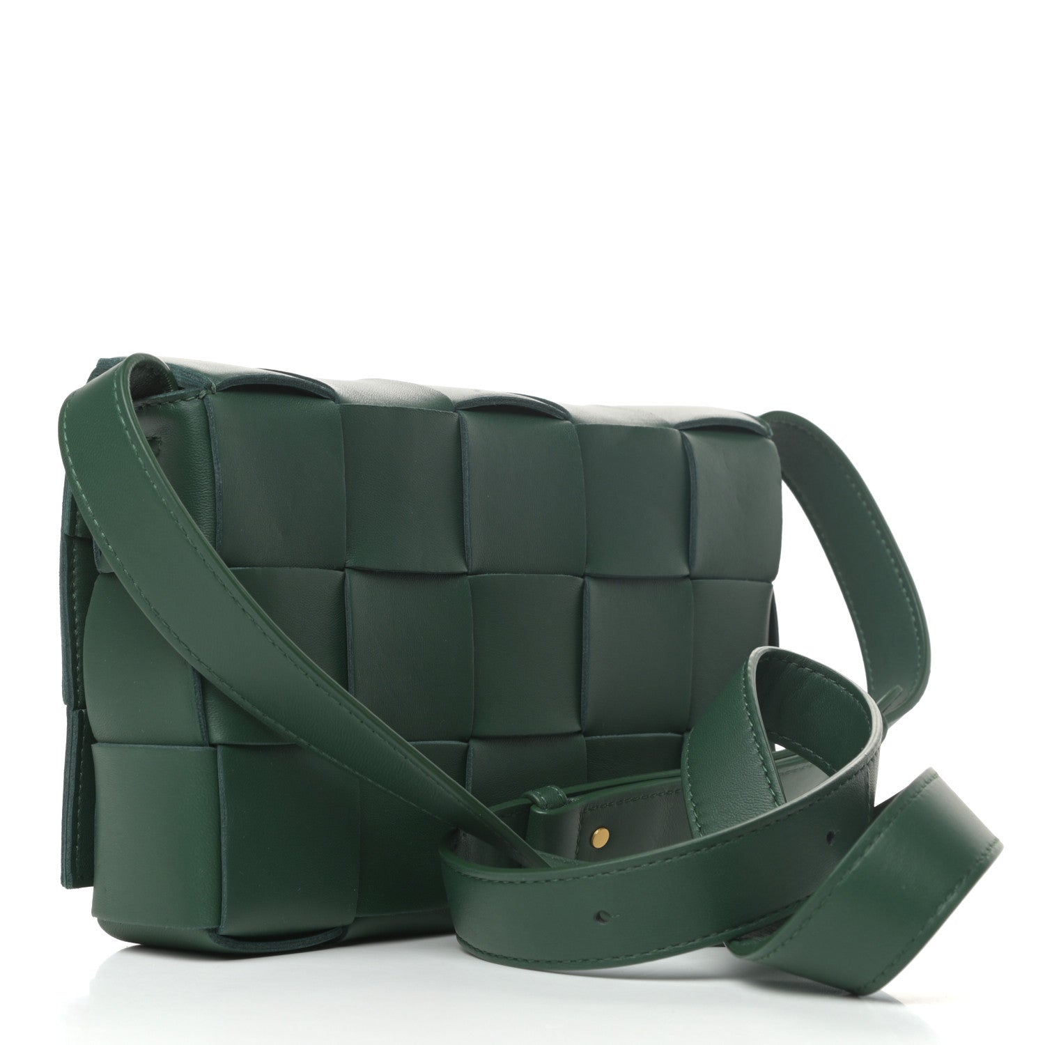 Bottega Veneta Lambskin Maxi Intrecciato Cassette Crossbody Bag Raintree Green 3 of 8
