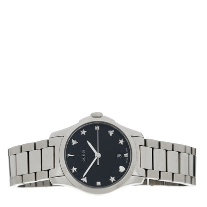 Gucci Stainless Steel 27mm G-Timeless Charm Quartz Watch Black 2 of 5