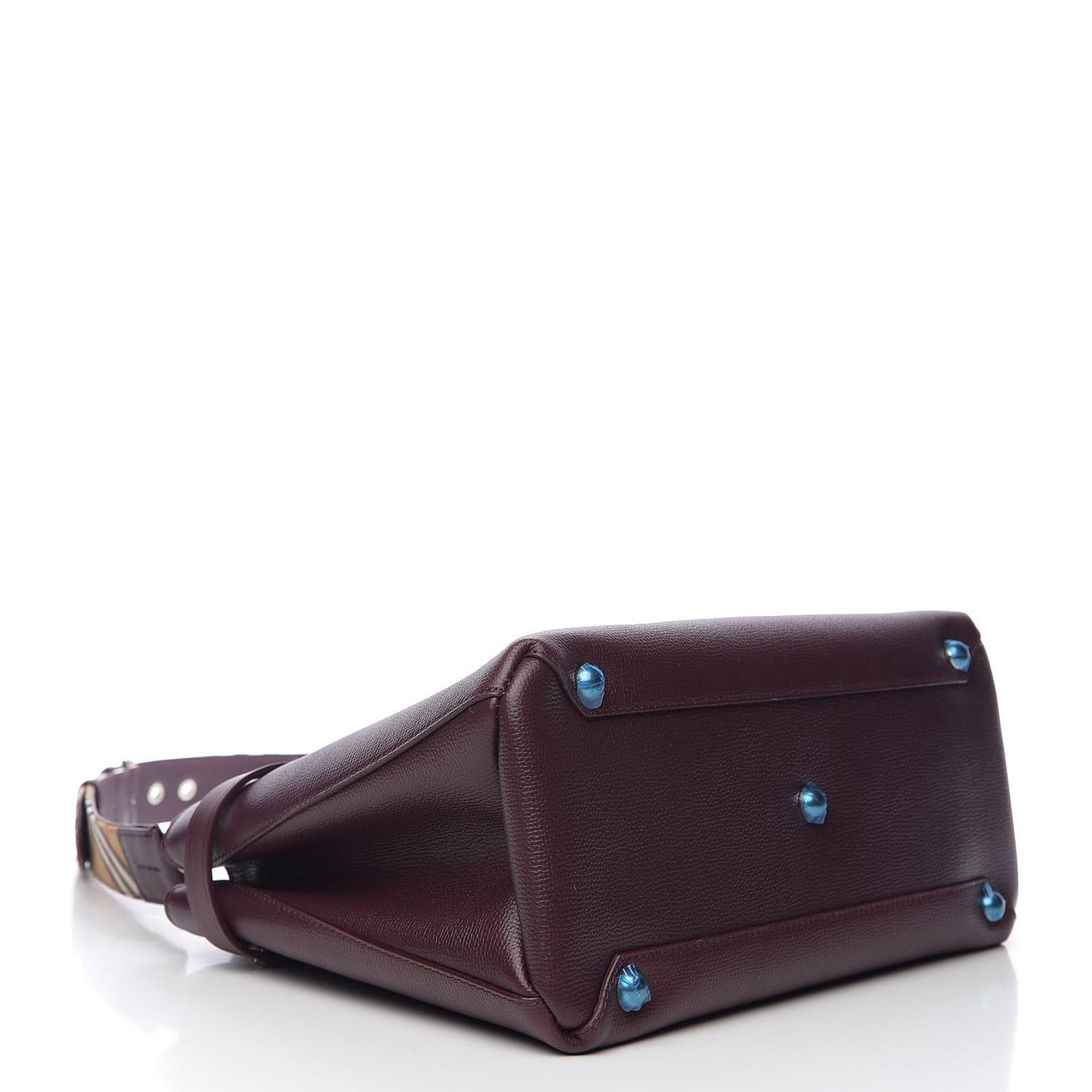 Derby Calfskin House Check Medium Banner Tote Burgundy
