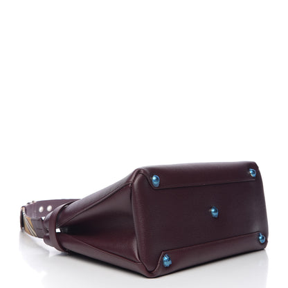 Burberry Derby Calfskin House Check Medium Banner Tote Burgundy 3 of 9