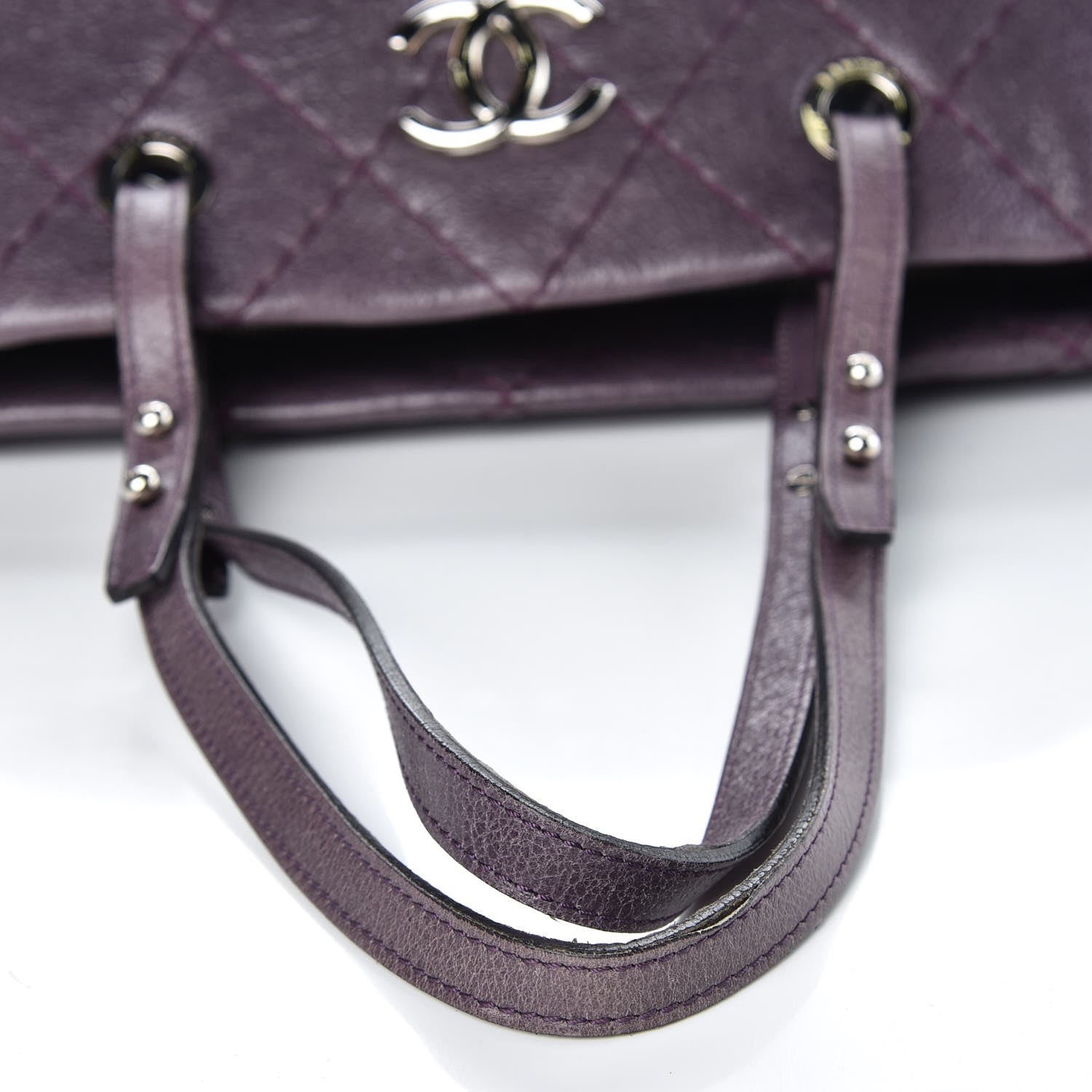 Chanel Glazed Calfskin Large On The Road Tote Purple 16 of 16