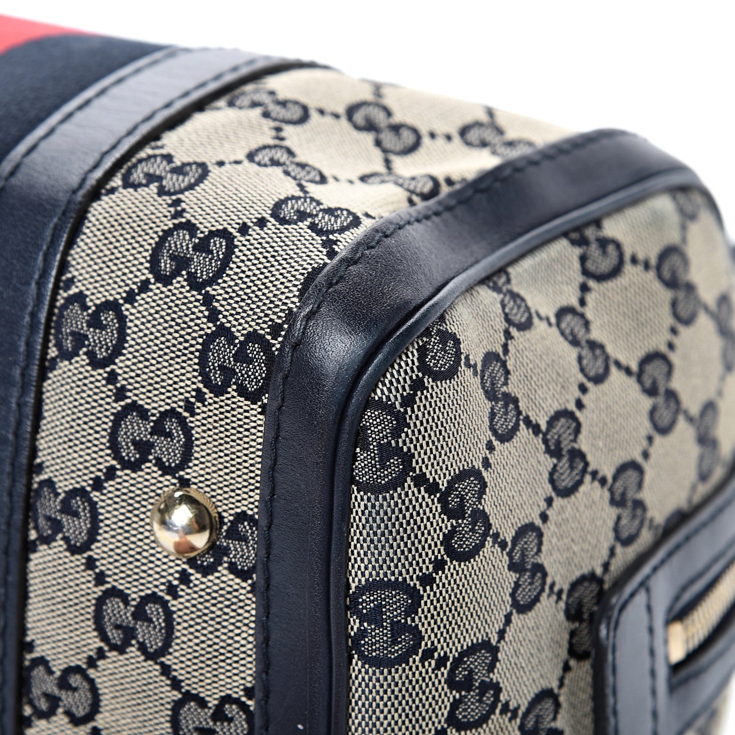 Monogram Vintage Web Small Boston Navy