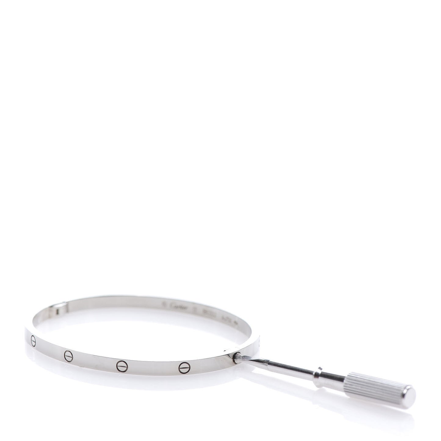 18K White Gold Small LOVE Bracelet 17