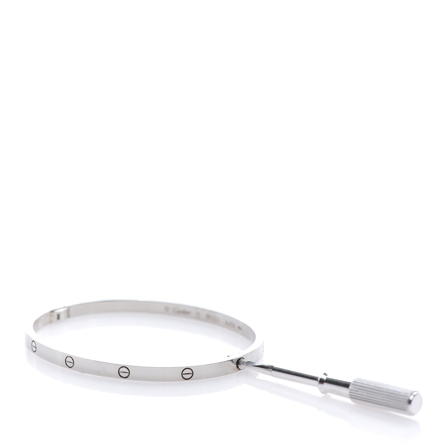 Cartier 18K White Gold Small LOVE Bracelet 17 5 of 6