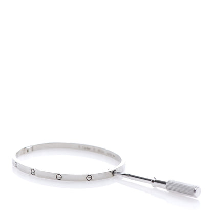 Cartier 18K White Gold Small LOVE Bracelet 17 5 of 6