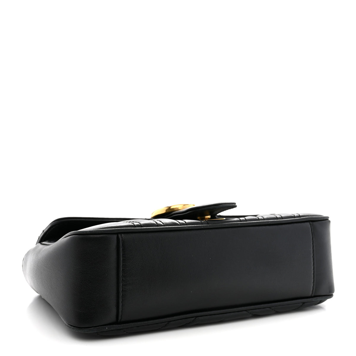 Calfskin Matelasse Mini GG Marmont Shoulder Bag Black