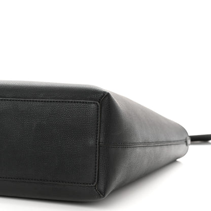 Burberry Grainy Calfskin Haymarket Check Medium Reversible Tote Black 14 of 19