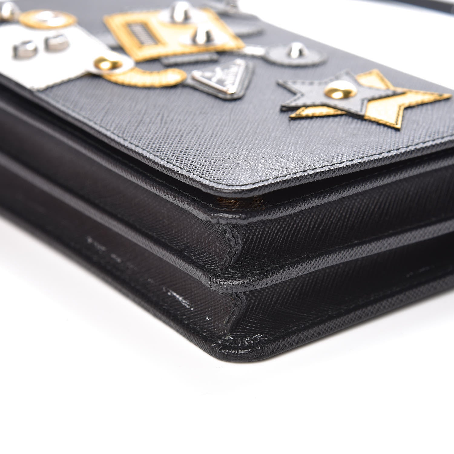 Prada Saffiano Robot Crossbody Wallet Black 10 of 10