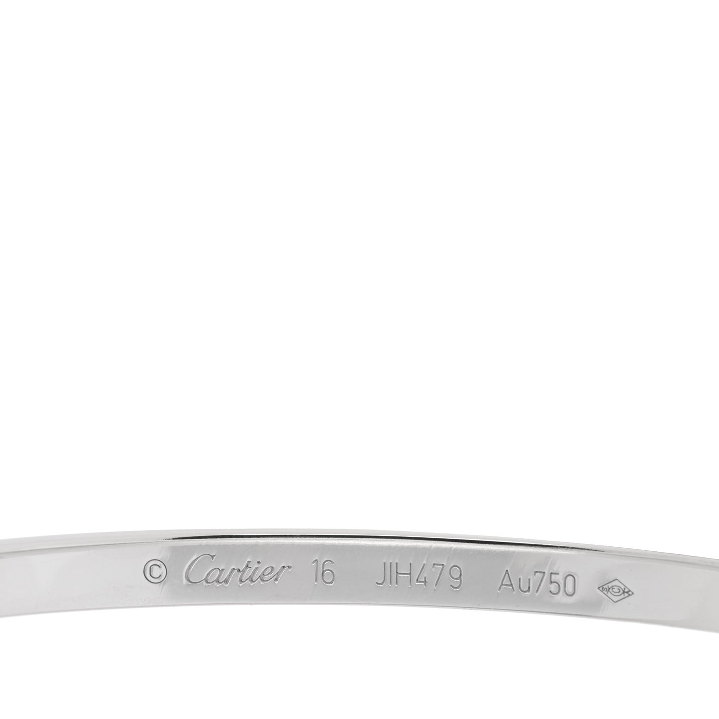 18K White Gold 6 Diamond Small LOVE Bracelet 16