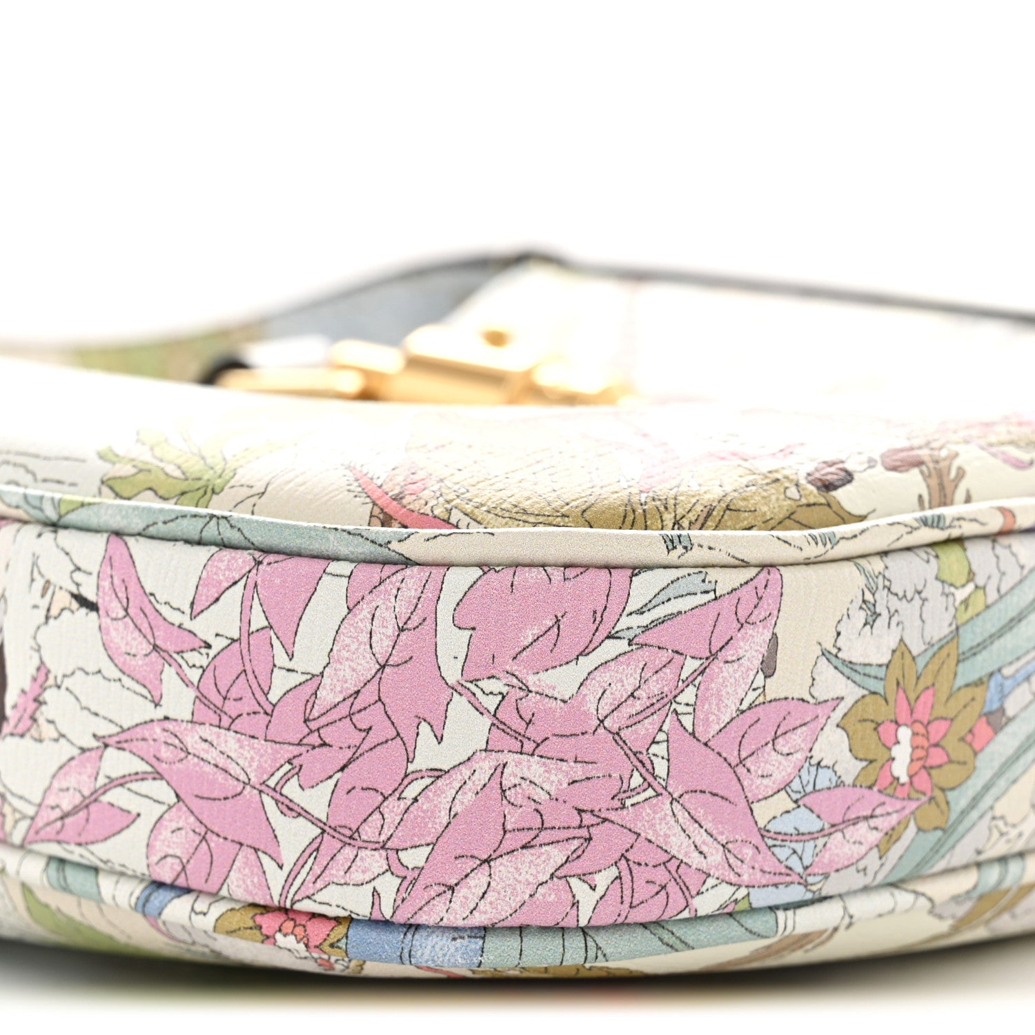 Gucci New Shangai Calfskin Tiger Savanah Small Jackie 1961 Hobo Chalky White Multicolor 9 of 10