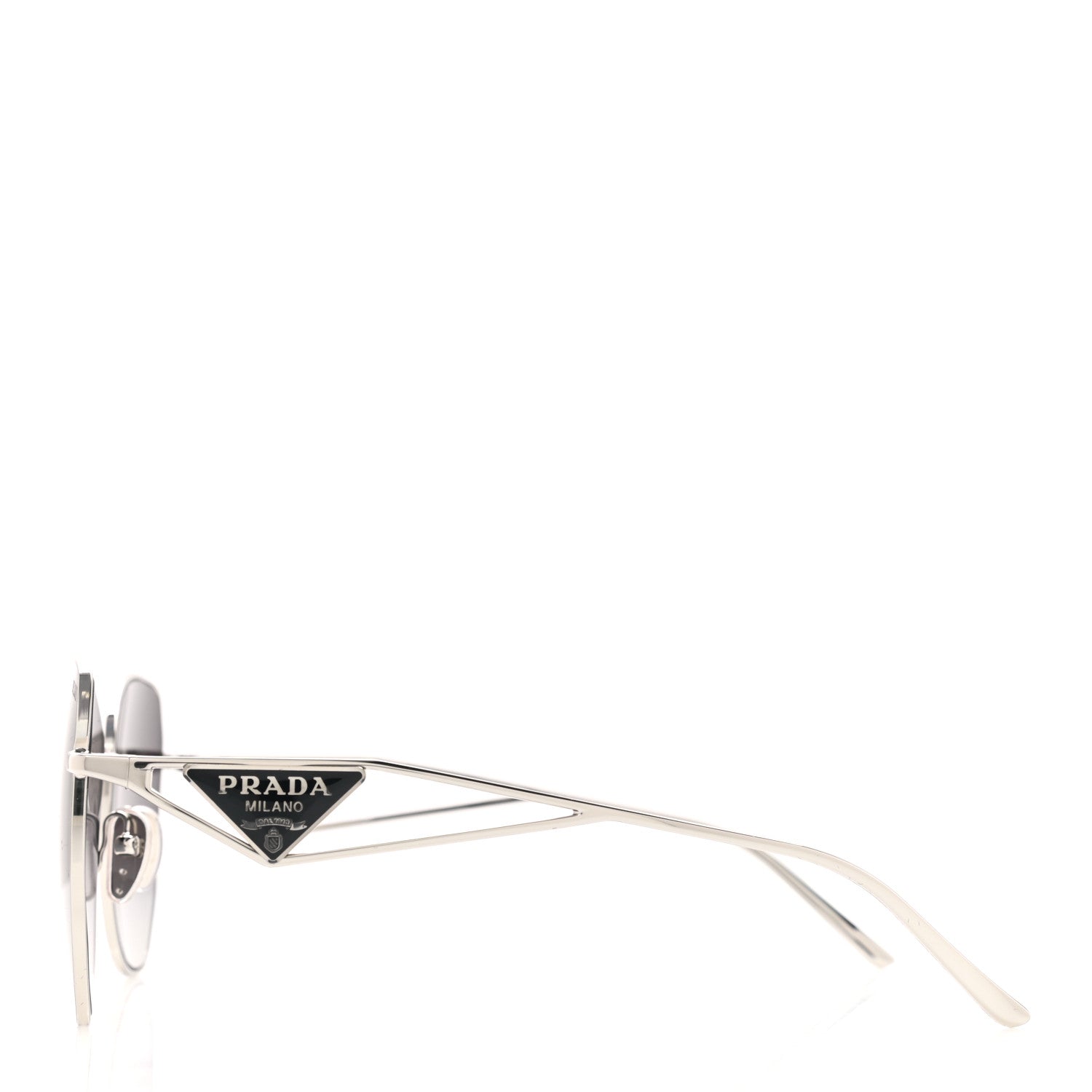 Prada Metal Symbole Triangle Logo Sunglasses SPR57Y Smoky Grey 3 of 9