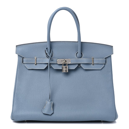 Hermes Togo BIRKIN 35 Bleu Lin 1 of 14