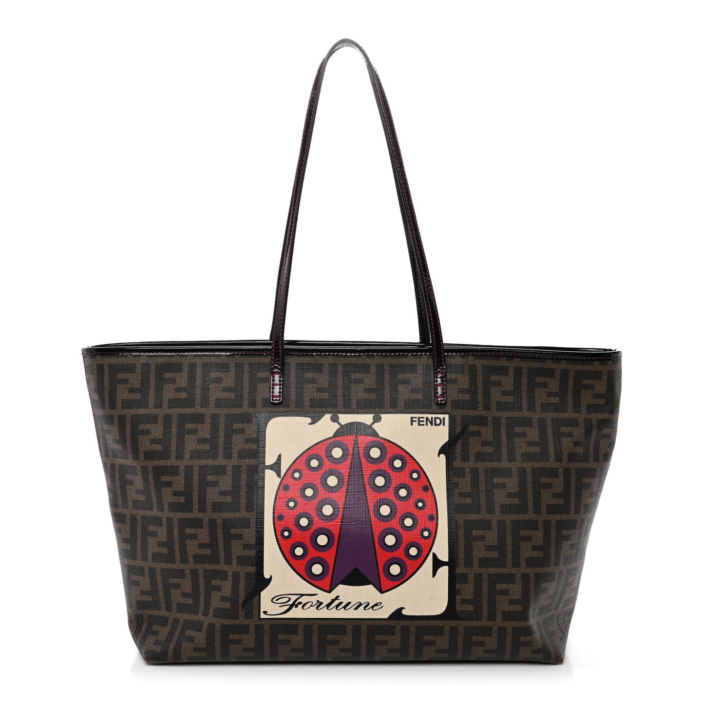 Zucca Spalmati Clover Lady Bug Roll Tote Tobacco