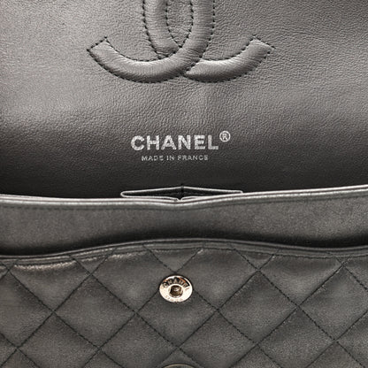 Chanel Metallic Lambskin Quilted Medium Double Flap Pewter 5 of 9